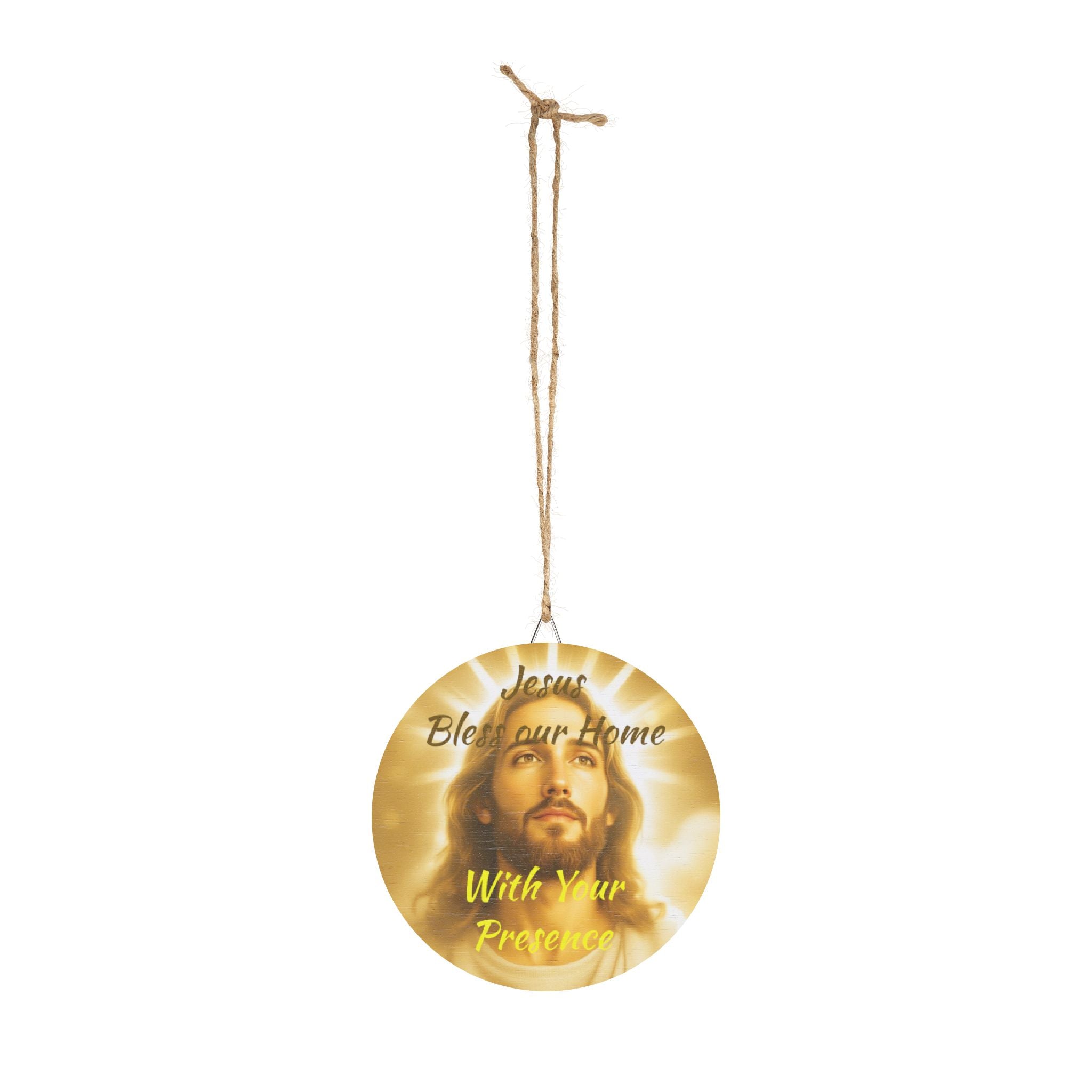 Jesus Bless Our Home- Round Wood Sign – Christian Wall Decor