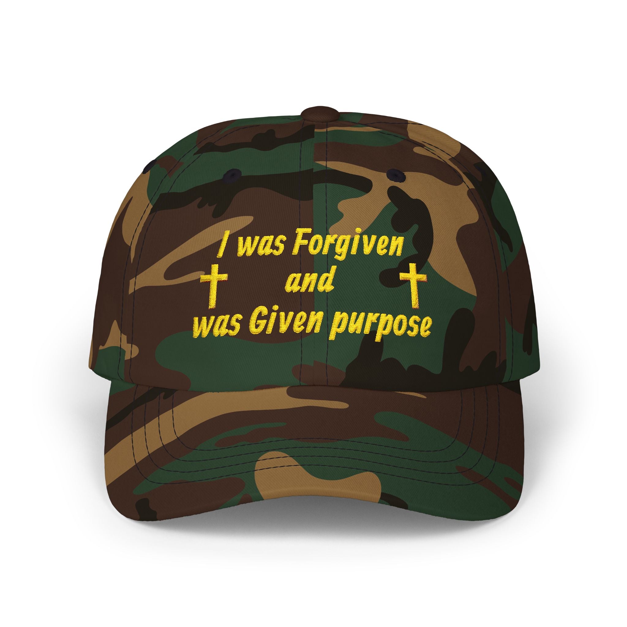 Forgiven and Given Purpose Dad Cap – Christian Embroidered Baseball Hat