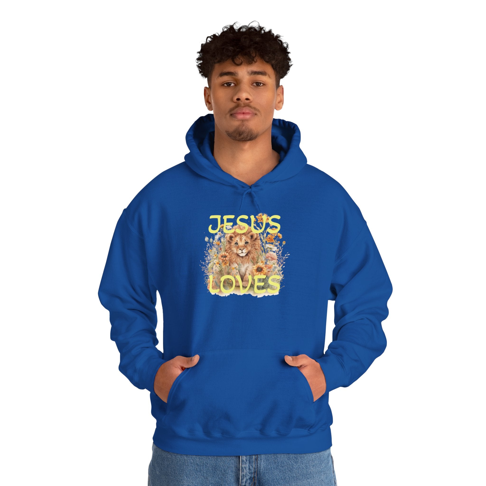 Jesus Loves Lion Hoodie - Faith-Inspired Christian Pullover