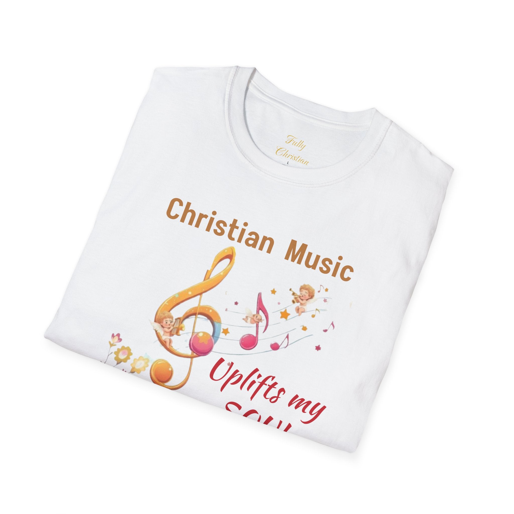 Christian Music T-Shirt – "Uplifts My Soul" Inspirational Faith Tee