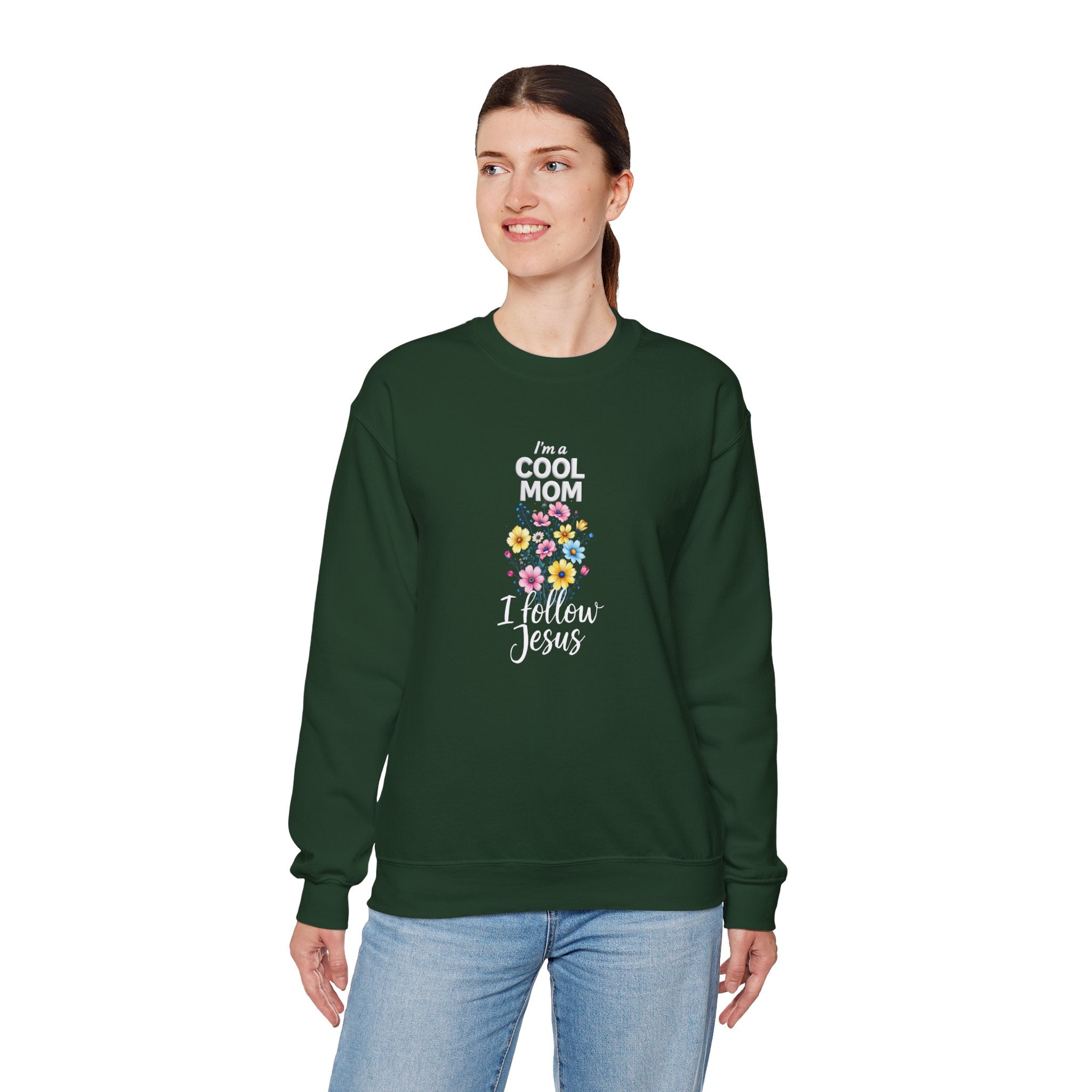 Cool Mom I Follow Jesus Sweatshirt – Christian Mom Crewneck
