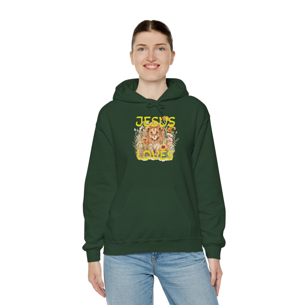 Jesus Loves Lion Hoodie - Faith-Inspired Christian Pullover