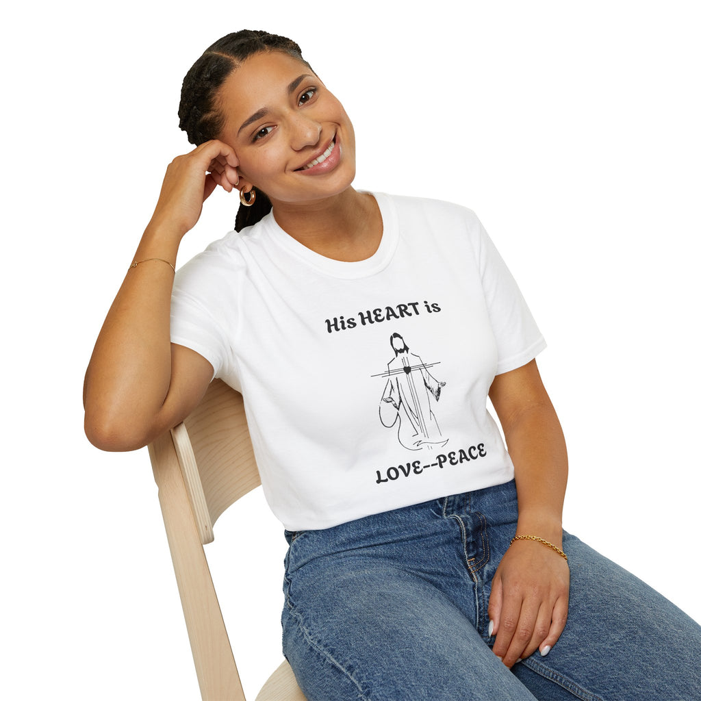 His Heart is Love Peace Unisex T-Shirt  Design – Christian faith apparel & gifts | Fully Christian Apparel