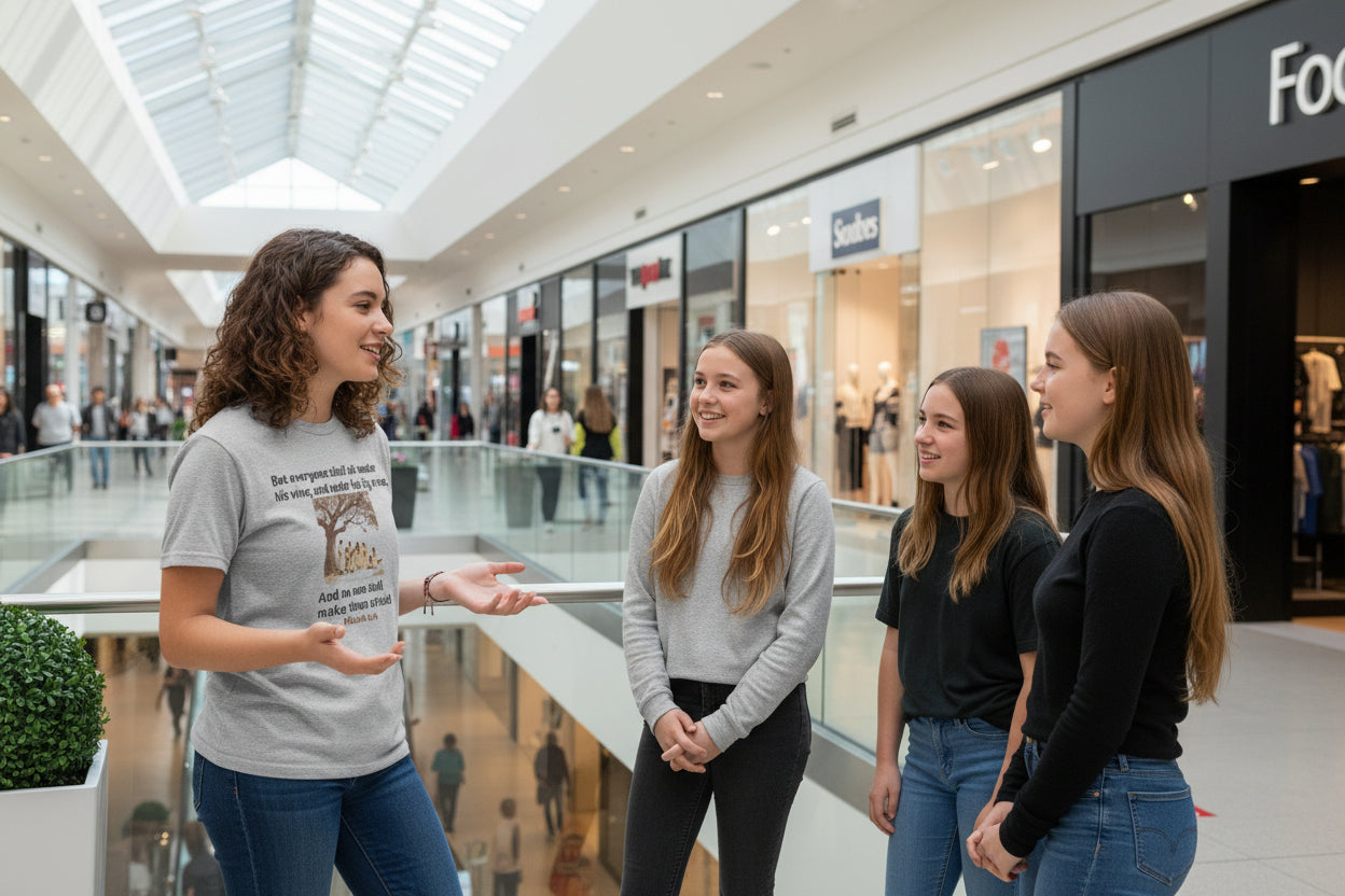 Biblical Scripture- Micah 4:4  T‑Shirt — "But everyone shall sit under his vine" Faith Graphic Tee