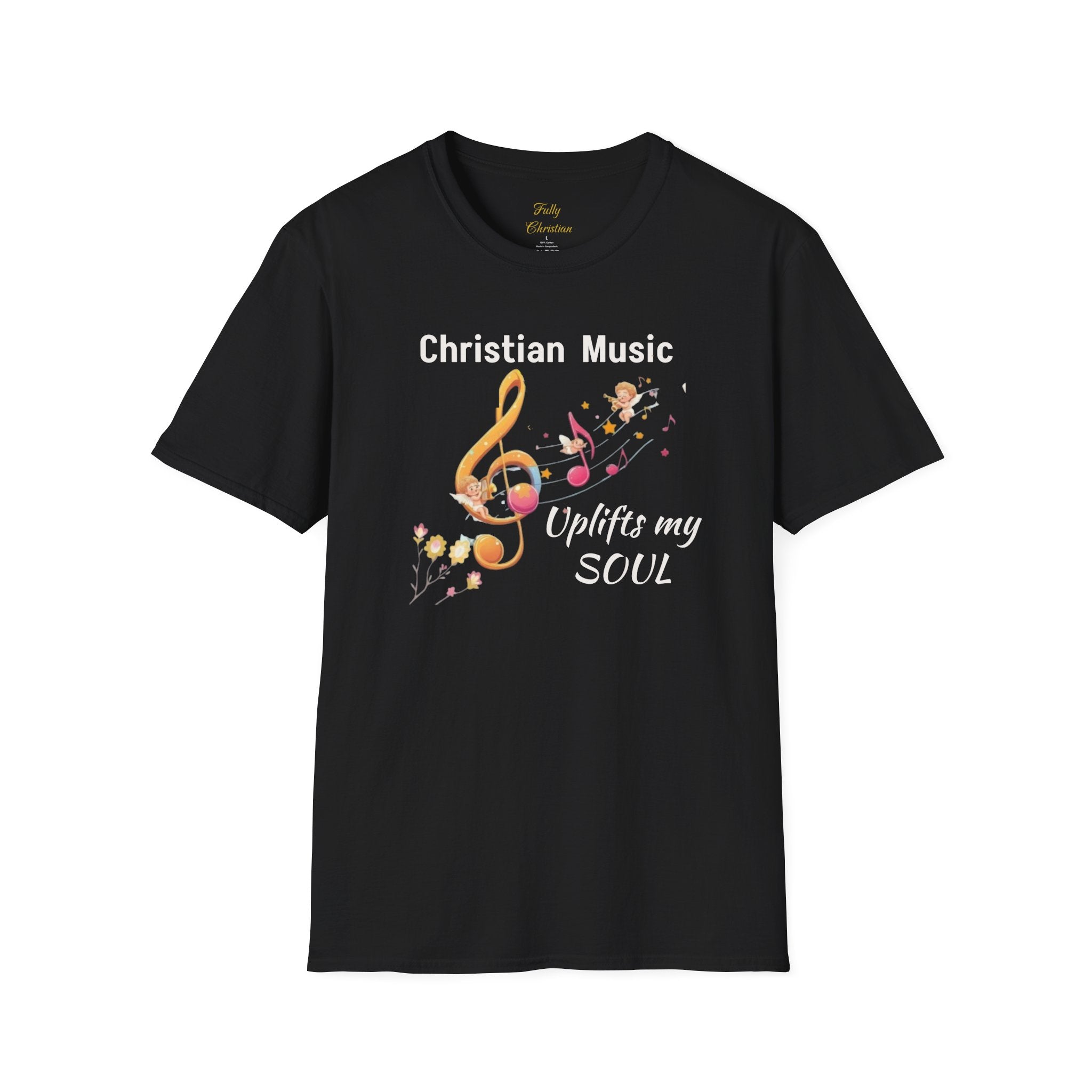 Christian Music T-Shirt – "Uplifts My Soul" Inspirational Faith Tee
