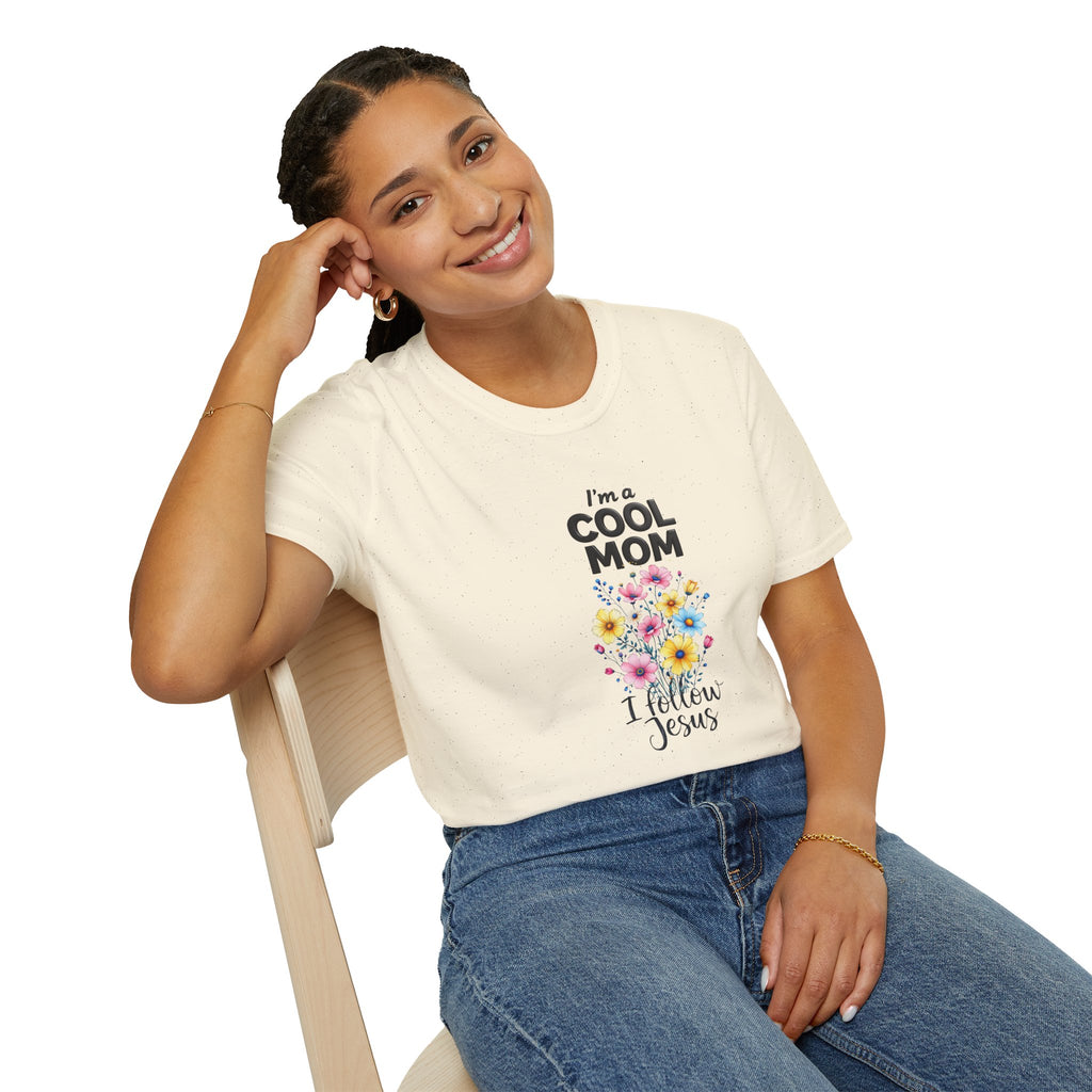 Cool Mom T-Shirt — “I’m a Cool Mom, I Follow Jesus” Christian Mom Tee – Christian faith apparel & gifts | Fully Christian Ap