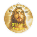 Jesus Bless Our Home- Round Wood Sign – Christian Wall Decor – Christian faith apparel & gifts | Fully Christian Apparel