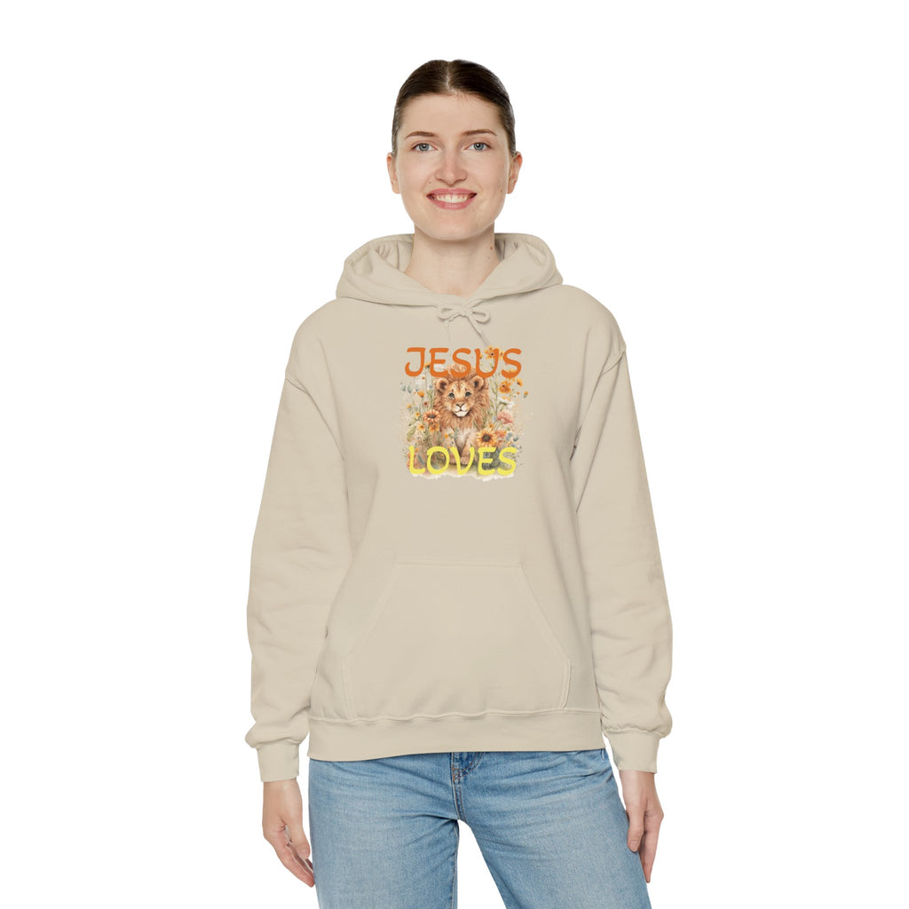 Jesus Loves Lion Hoodie - Faith-Inspired Christian Pullover