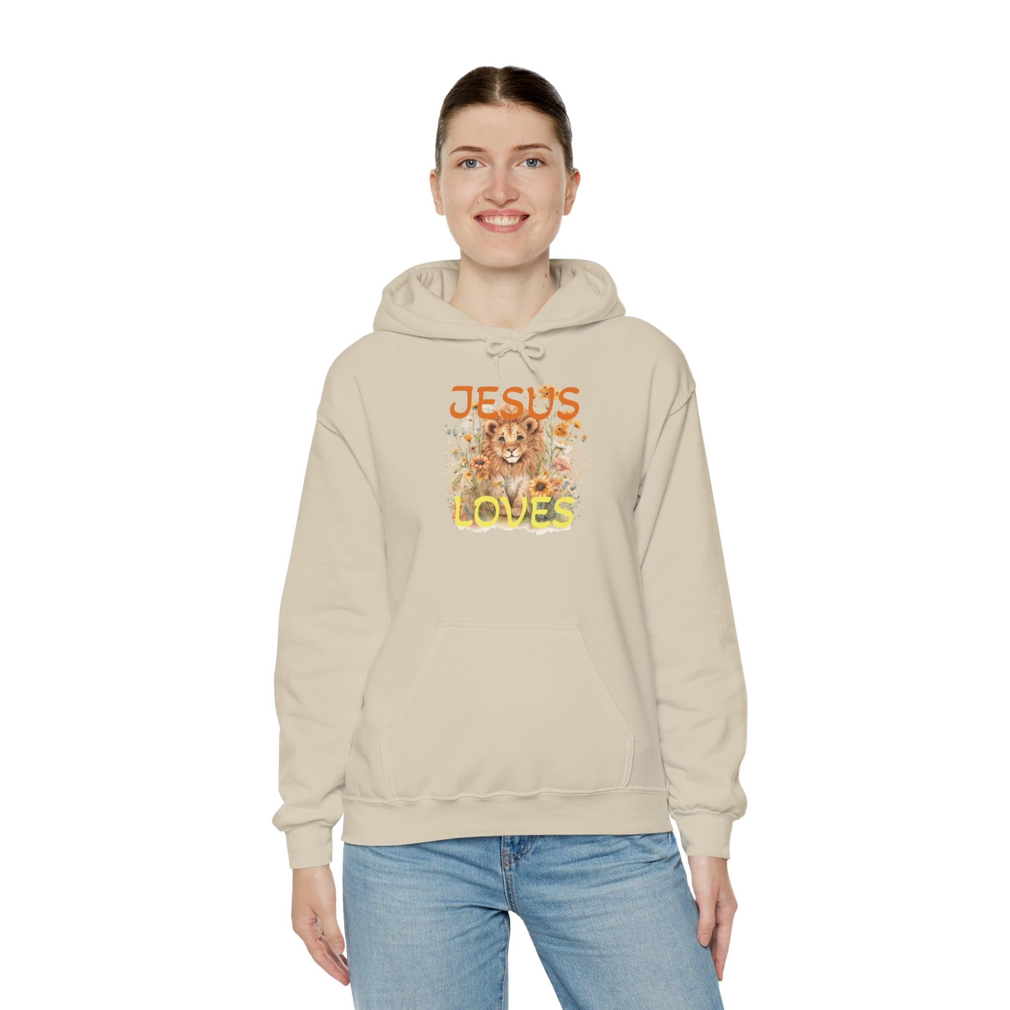 Jesus Loves Lion Hoodie - Faith-Inspired Christian Pullover
