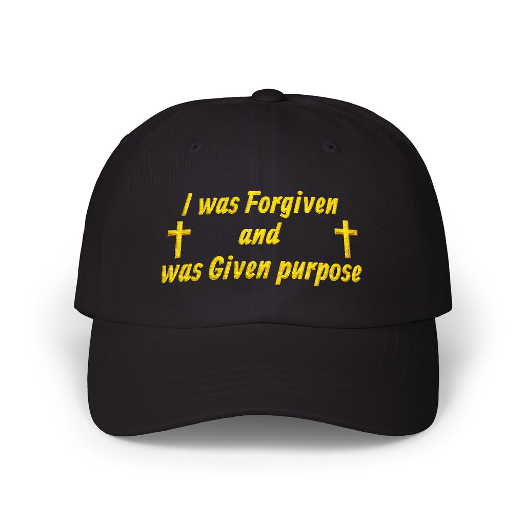Forgiven and Given Purpose Dad Cap – Christian Embroidered Baseball Hat – Christian faith apparel & gifts | Fully Christian 