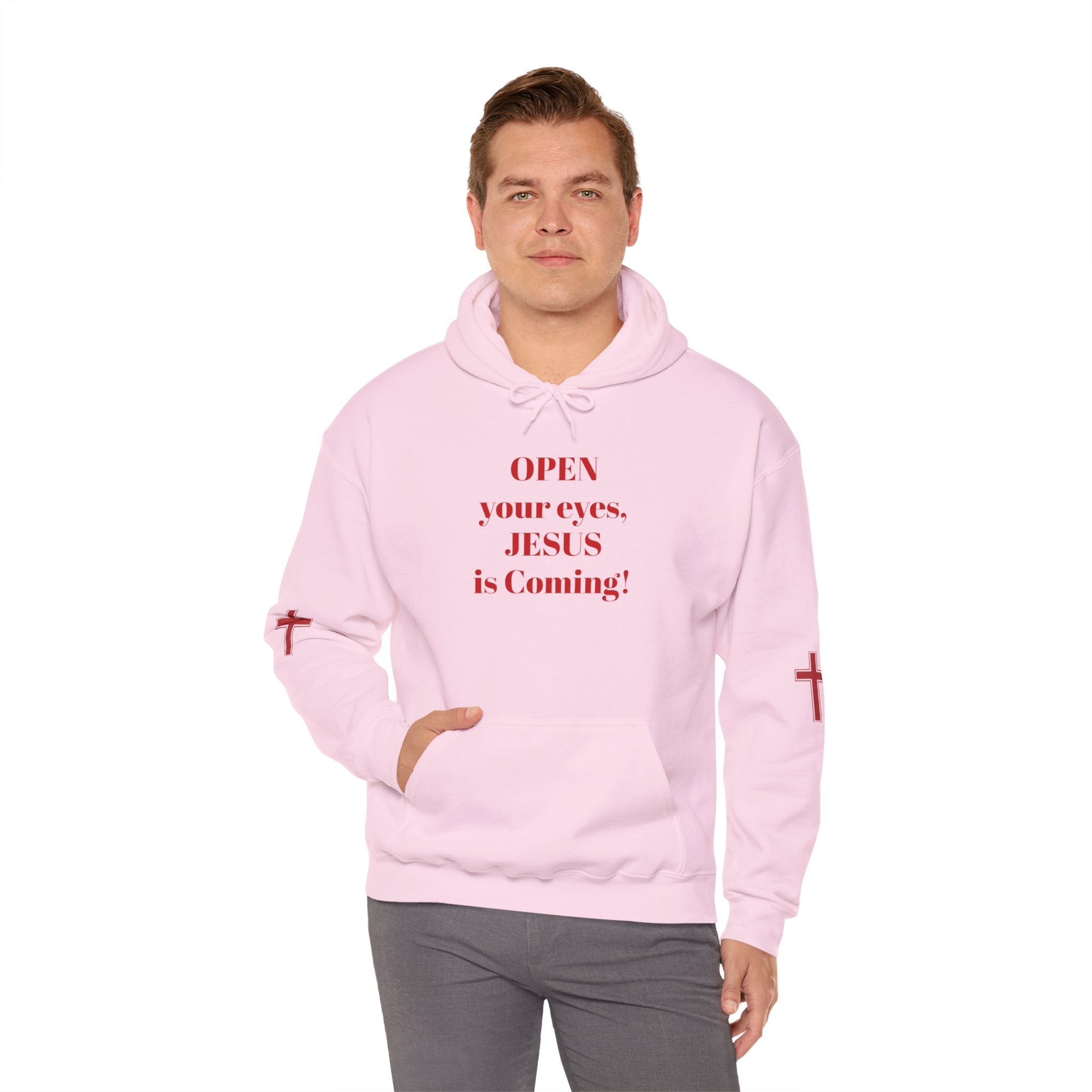 Religious Hoodie - "Open Your Eyes, JESUS is Coming!" Pullover