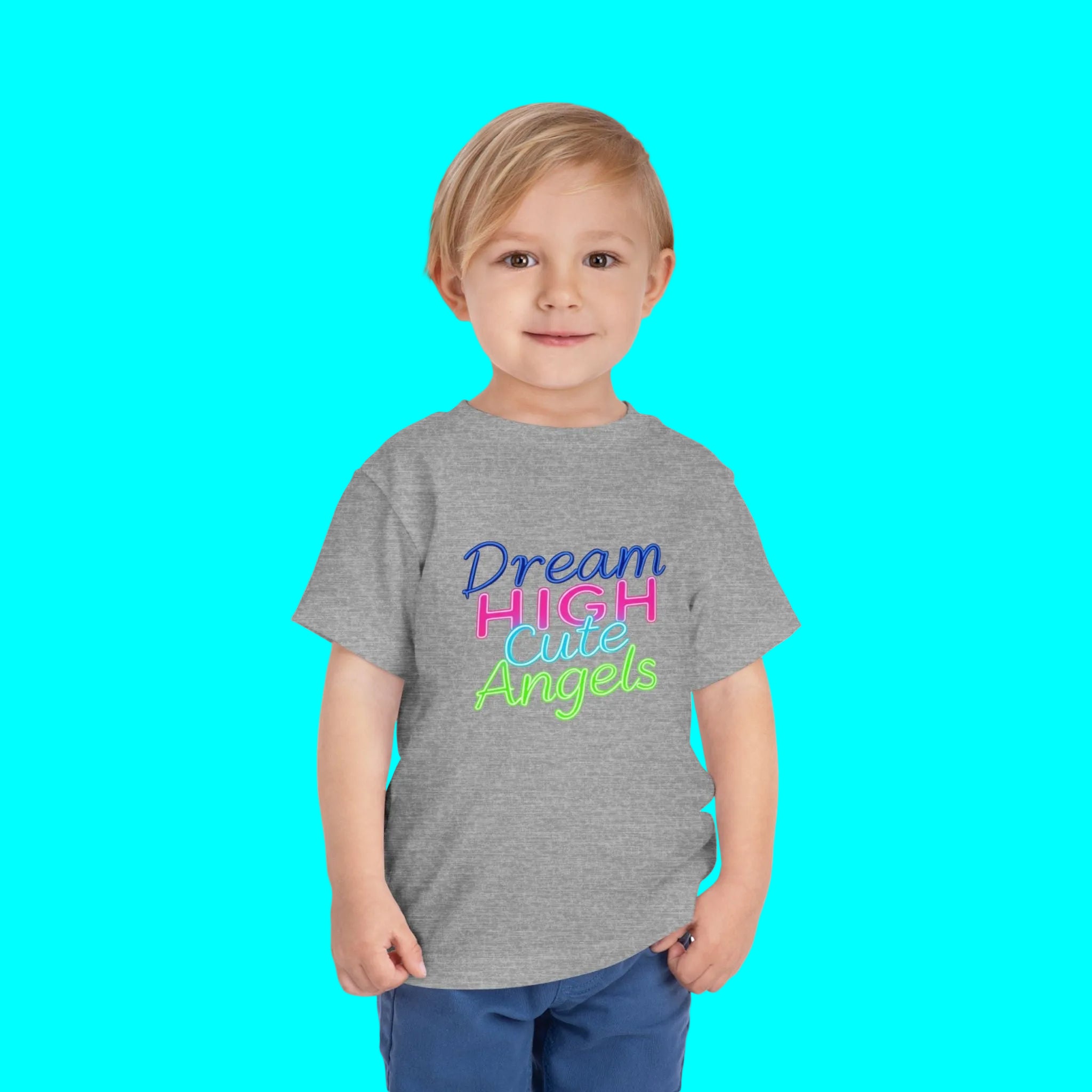Dream High Cute Angels Toddler T-Shirt – Colorful Inspirational Kids Tee-2T to 5T