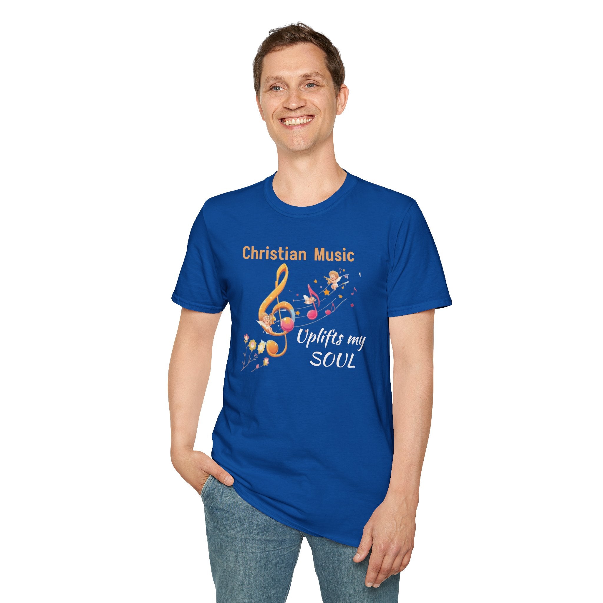 Christian Music T-Shirt – "Uplifts My Soul" Inspirational Faith Tee