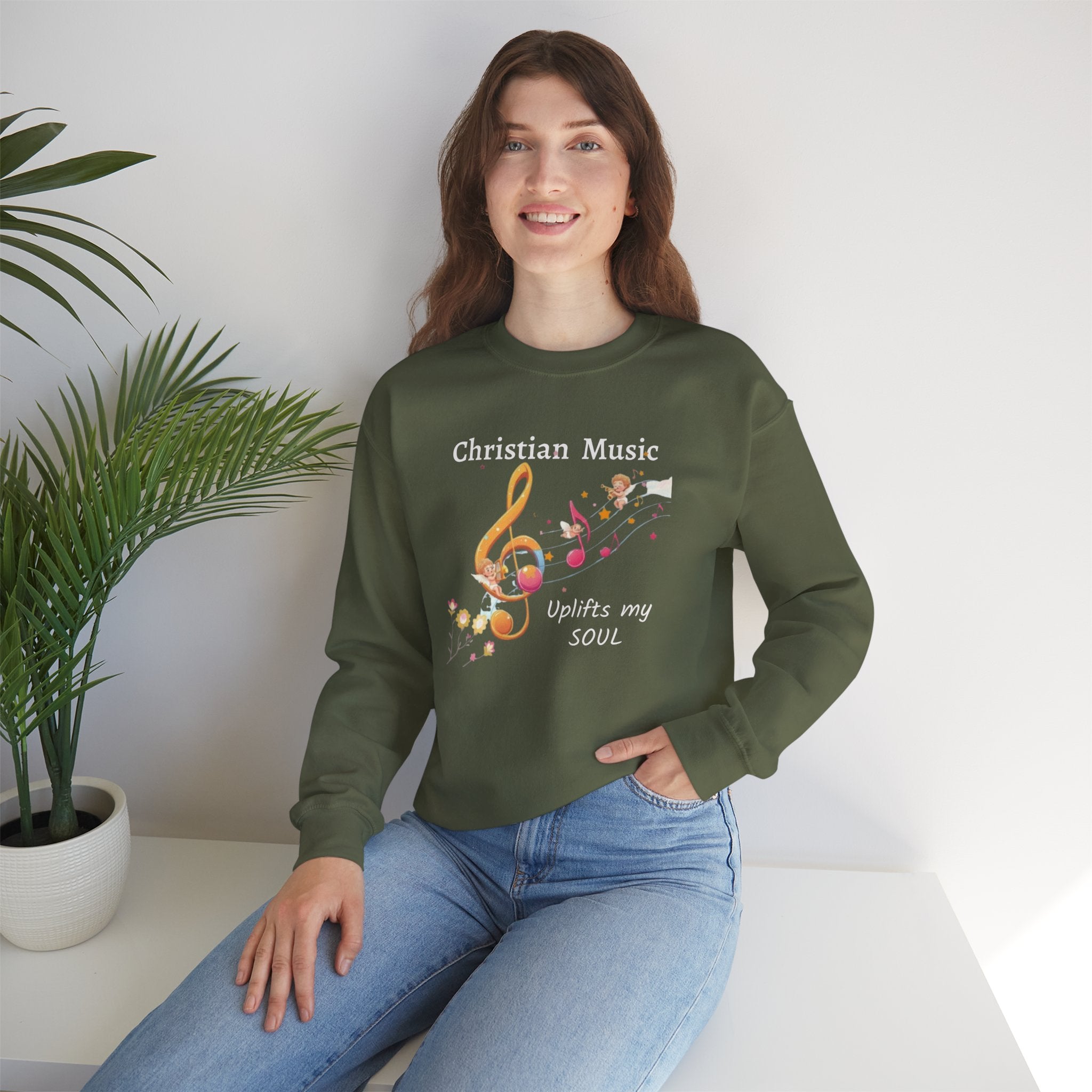 Christian Music Uplifts My Soul Crewneck Sweatshirt