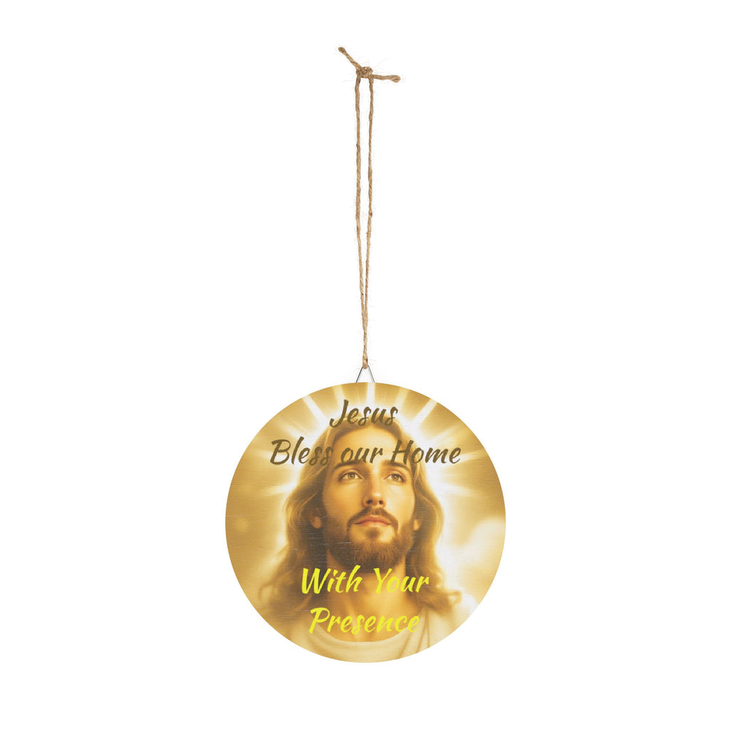 Jesus Bless Our Home- Round Wood Sign – Christian Wall Decor – Christian faith apparel & gifts | Fully Christian Apparel