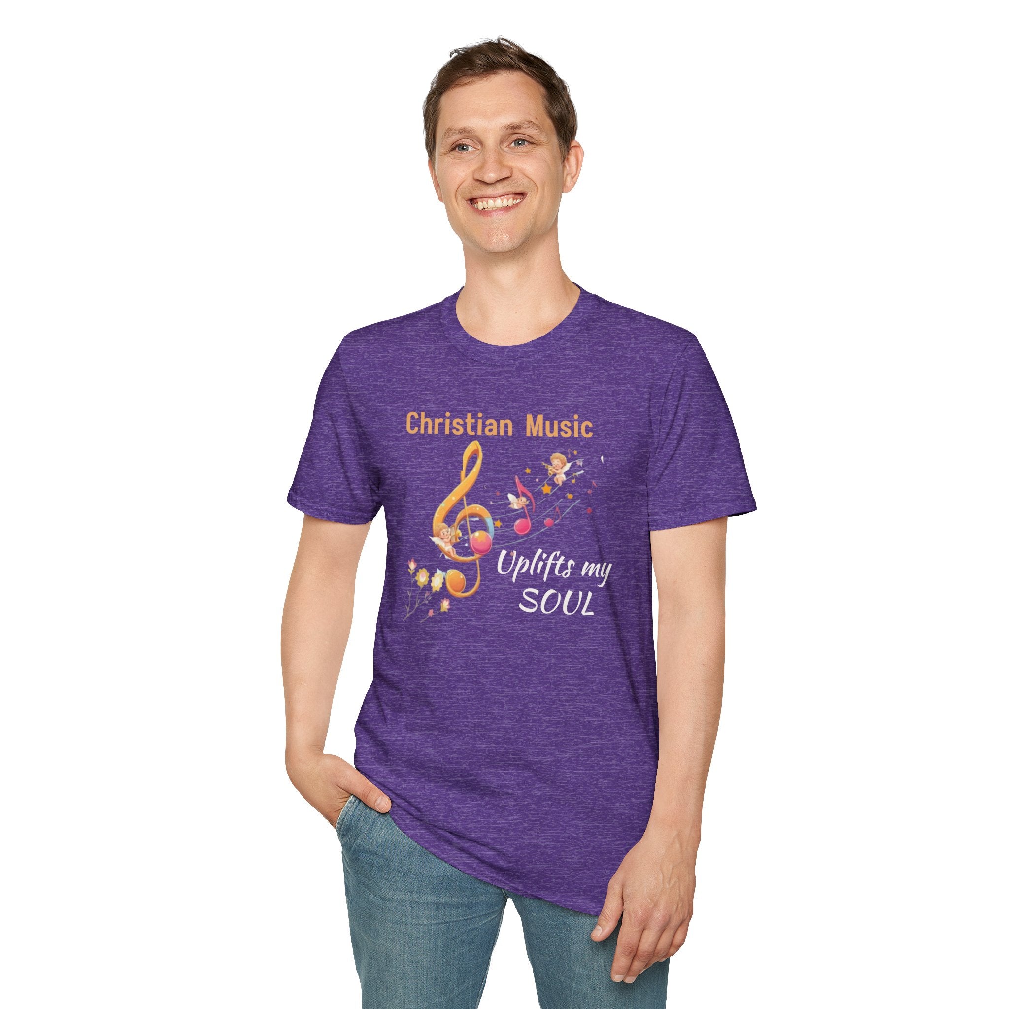 Christian Music T-Shirt – "Uplifts My Soul" Inspirational Faith Tee