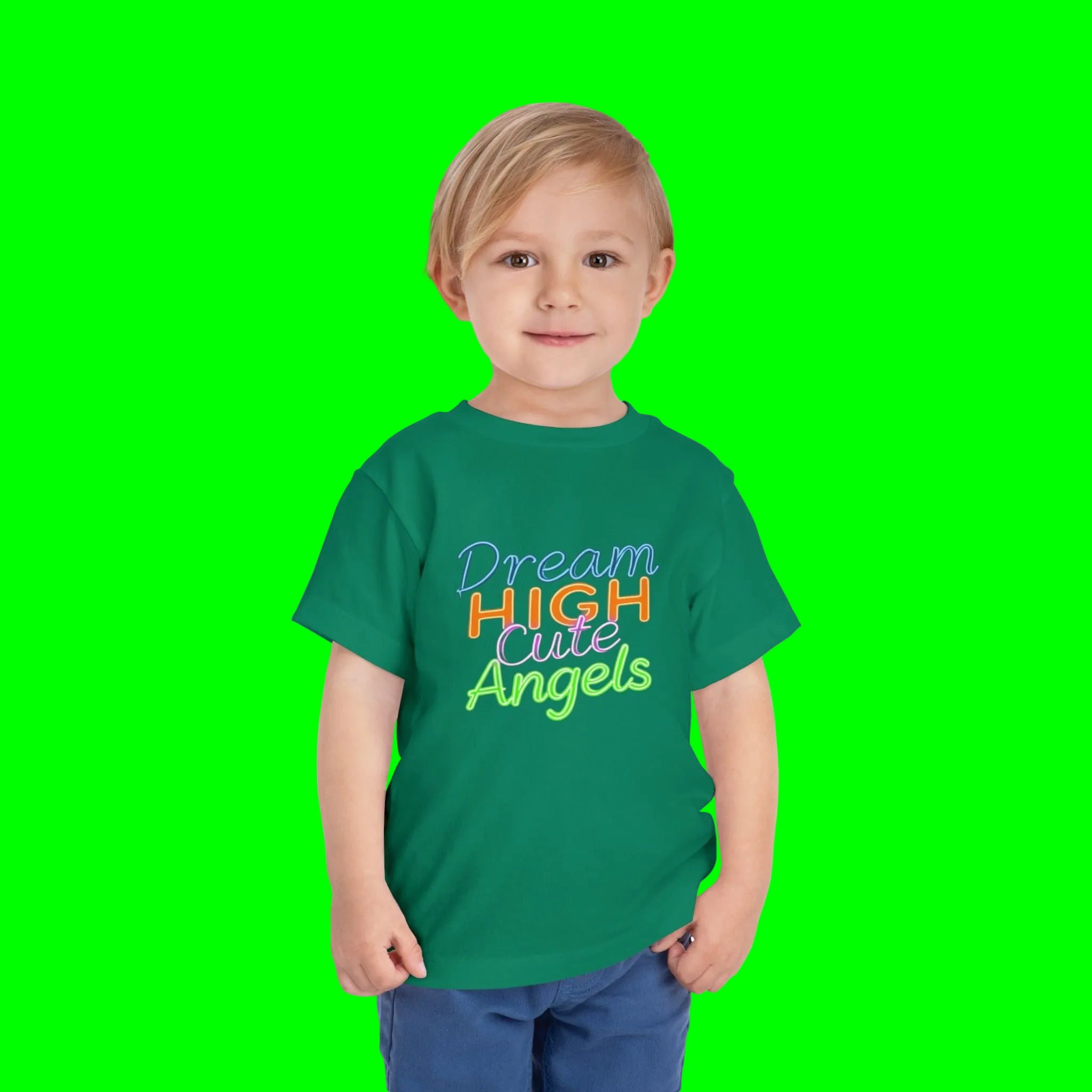 Dream High Cute Angels Toddler T-Shirt – Colorful Inspirational Kids Tee-2T to 5T