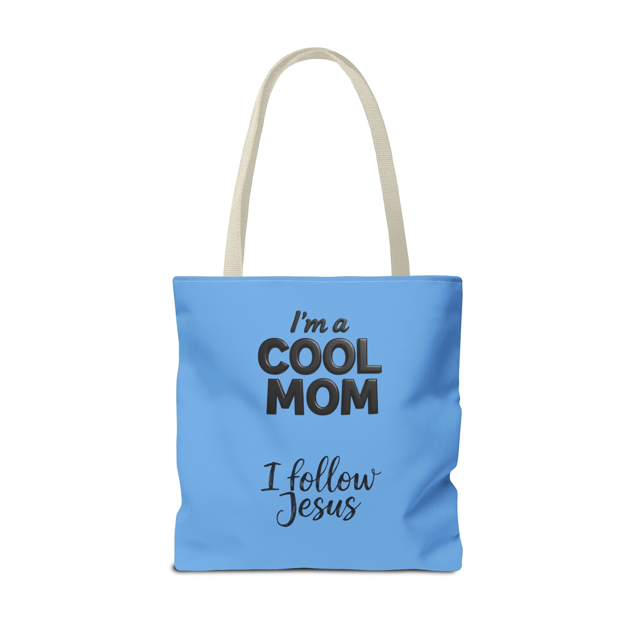 Cool Mom Tote Bag – "I Follow Jesus" Christian Faith Beach & Grocery Tote