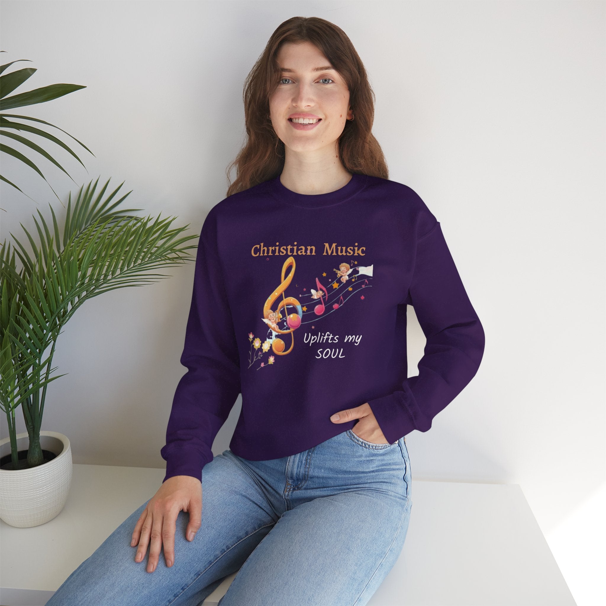 Christian Music Uplifts My Soul Crewneck Sweatshirt