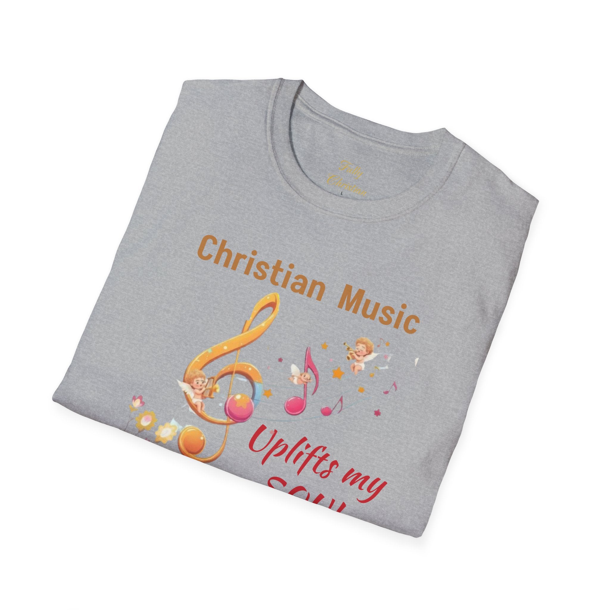 Christian Music T-Shirt – "Uplifts My Soul" Inspirational Faith Tee