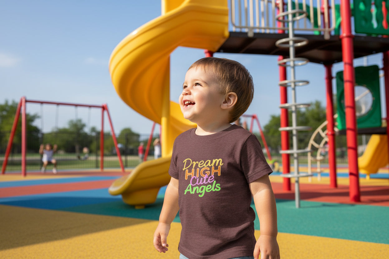 Dream High Cute Angels Toddler T-Shirt – Colorful Inspirational Kids Tee-2T to 5T