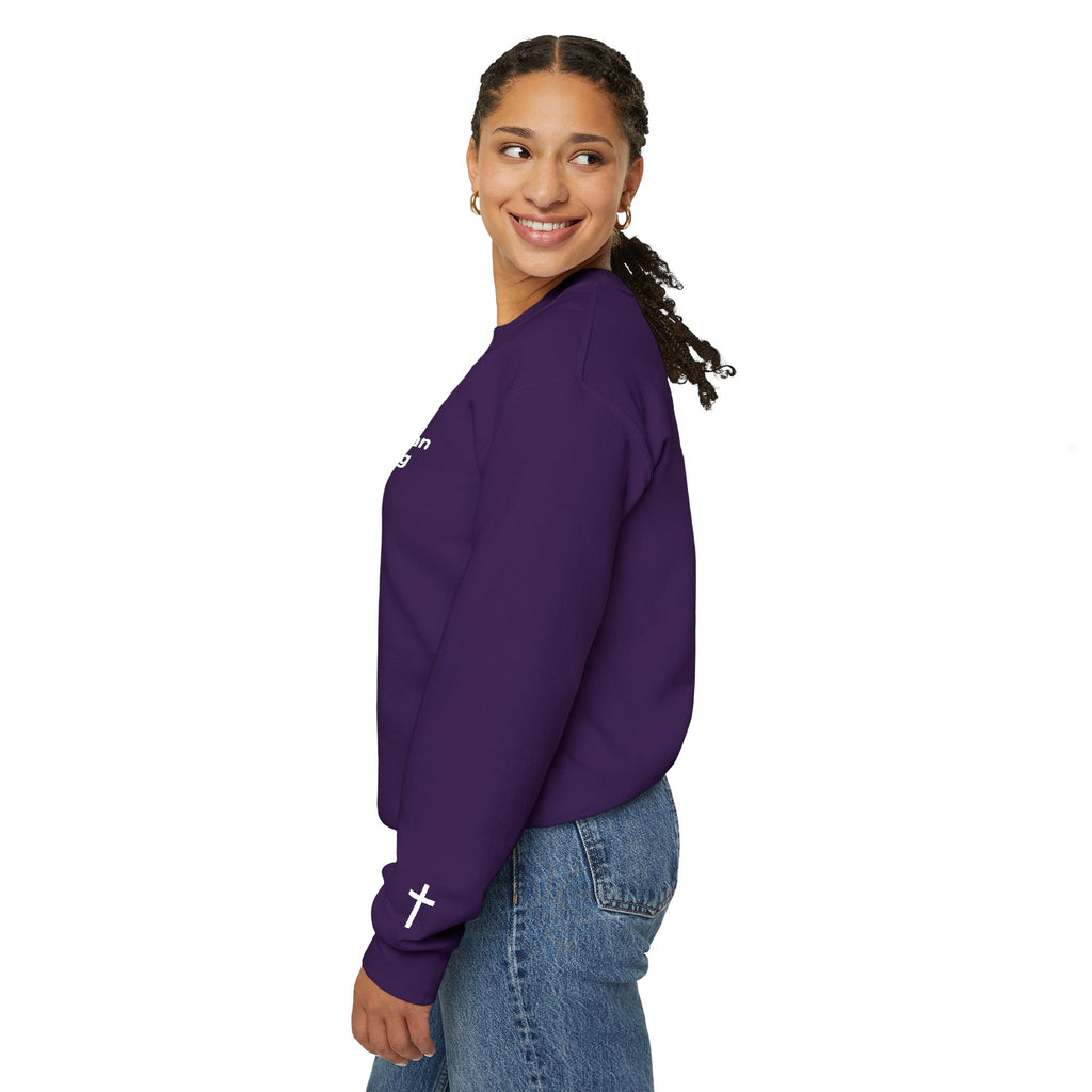 Embroidered Christian Strong Crewneck Sweatshirt — Faith-Inspired Graphic Pullover