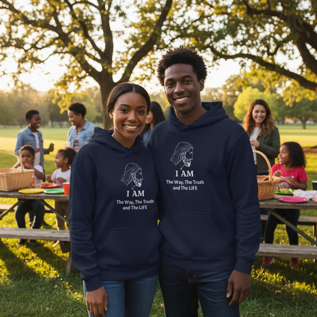 I AM Jesus Hoodie — "I AM The way, The truth and The LIFE" Christian Faith Pullover