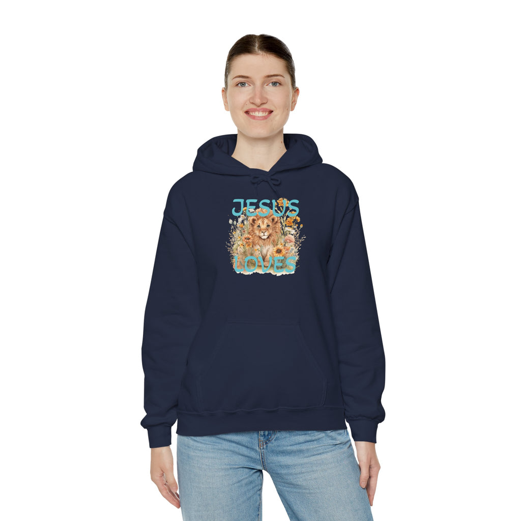 Jesus Loves Lion Hoodie - Faith-Inspired Christian Pullover