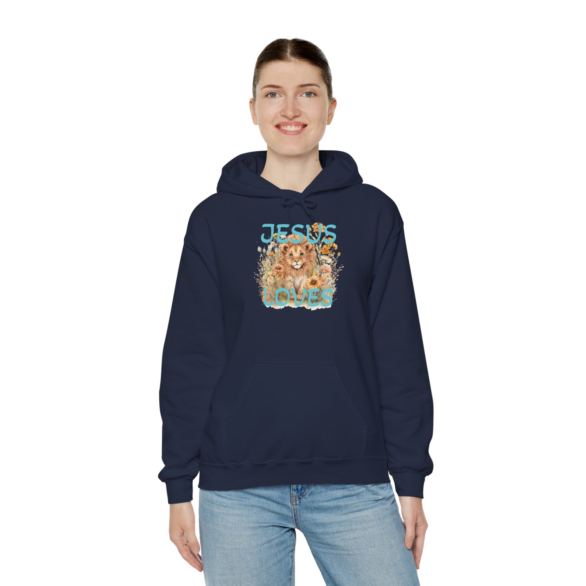 Jesus Loves Lion Hoodie - Faith-Inspired Christian Pullover