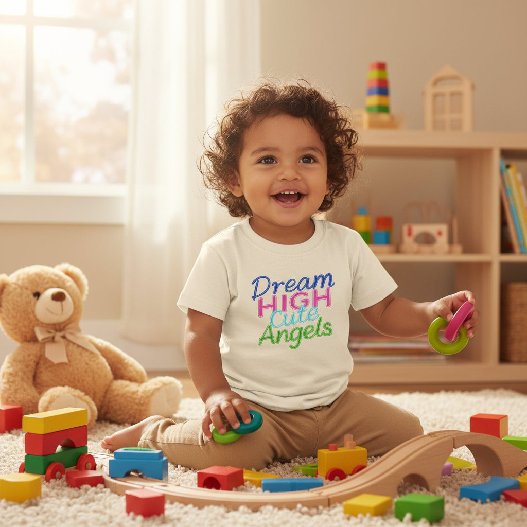Dream High Cute Angels Toddler T-Shirt – Colorful Inspirational Kids Tee-2T to 5T