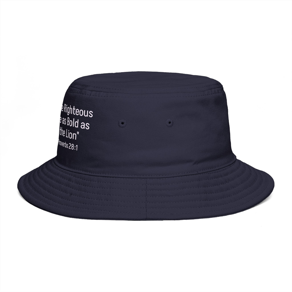 Bucket Hat — "The Righteous are as Bold as the Lion" Proverbs 28:1 Lion Graphic