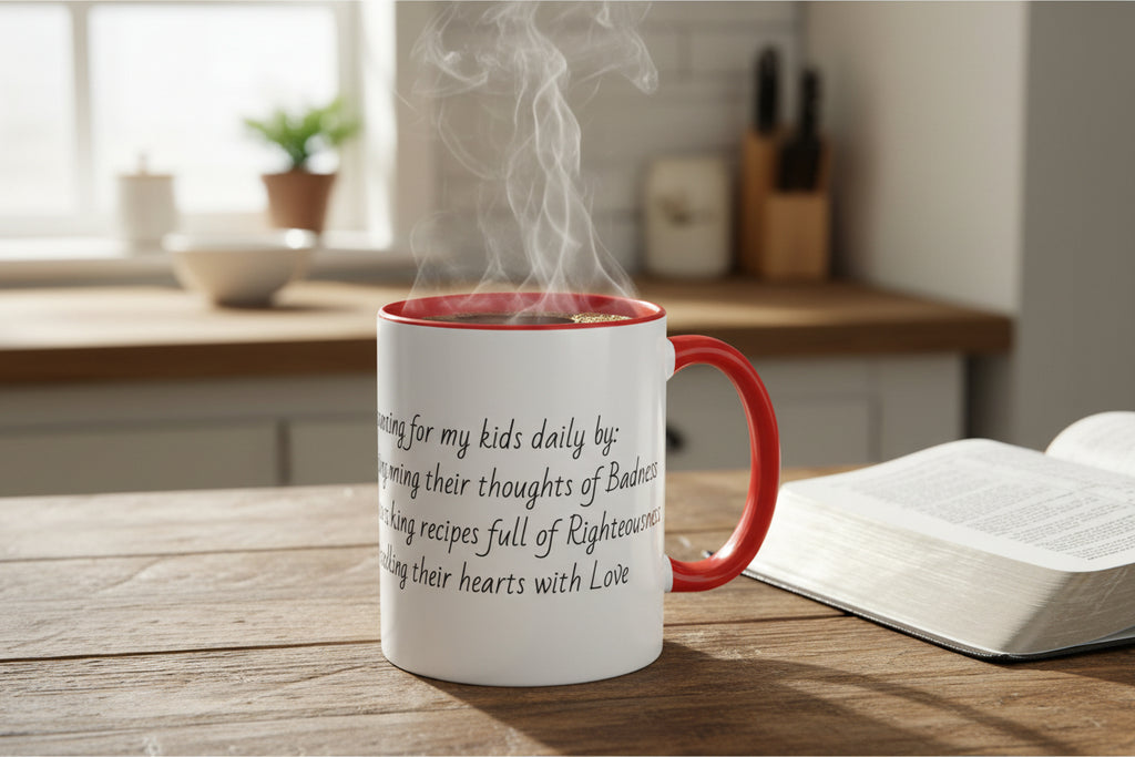 Mama Home Coffee Mug — Inspirational "Praying for My Kids" Accent Mug (11/15oz)