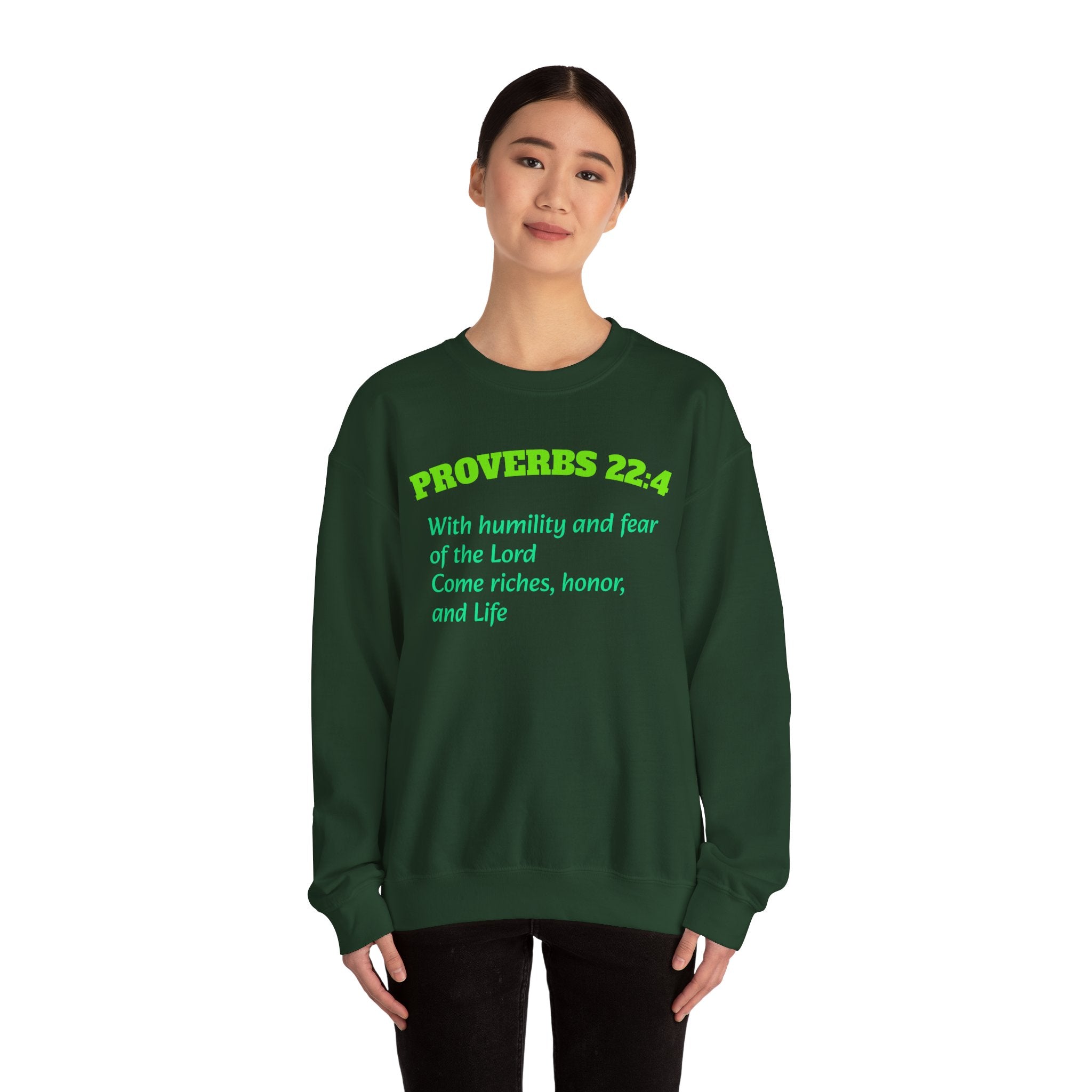 Proverbs 22:4 Sweatshirt — Scripture Quote Crewneck for Faith & Humility