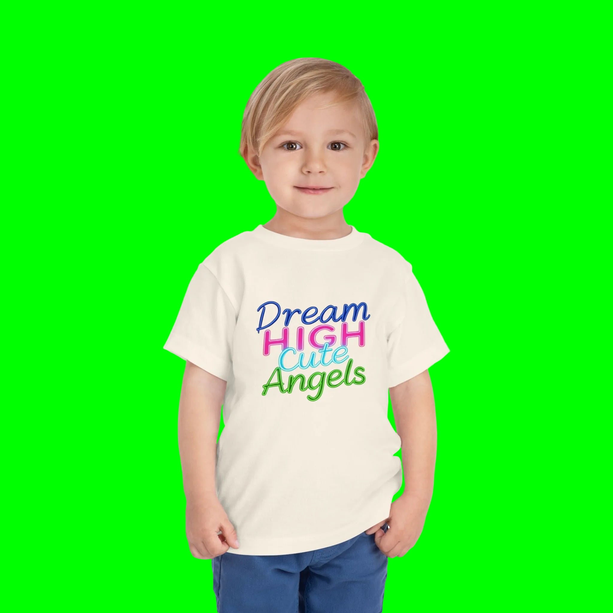 Dream High Cute Angels Toddler T-Shirt – Colorful Inspirational Kids Tee-2T to 5T