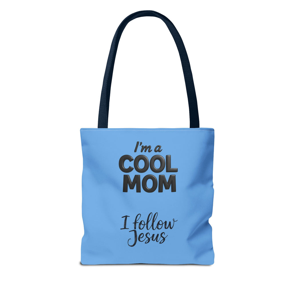 Cool Mom Tote Bag – "I Follow Jesus" Christian Faith Beach & Grocery Tote