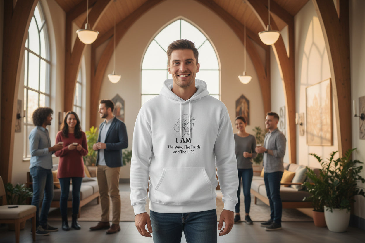 I AM Jesus Hoodie — "I AM The way, The truth and The LIFE" Christian Faith Pullover