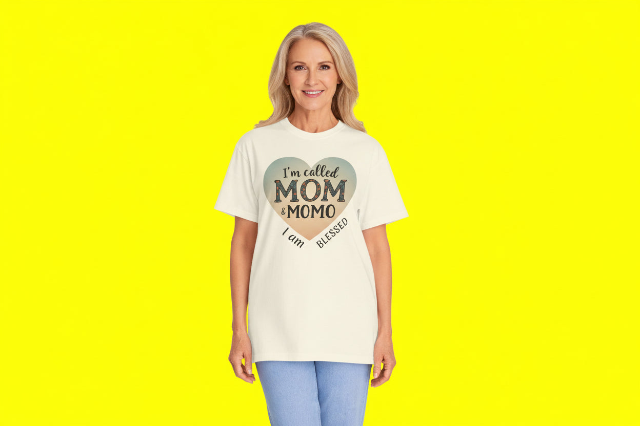 I'm Called Mom & Momo T-Shirt — "I Am Blessed" Heart Design