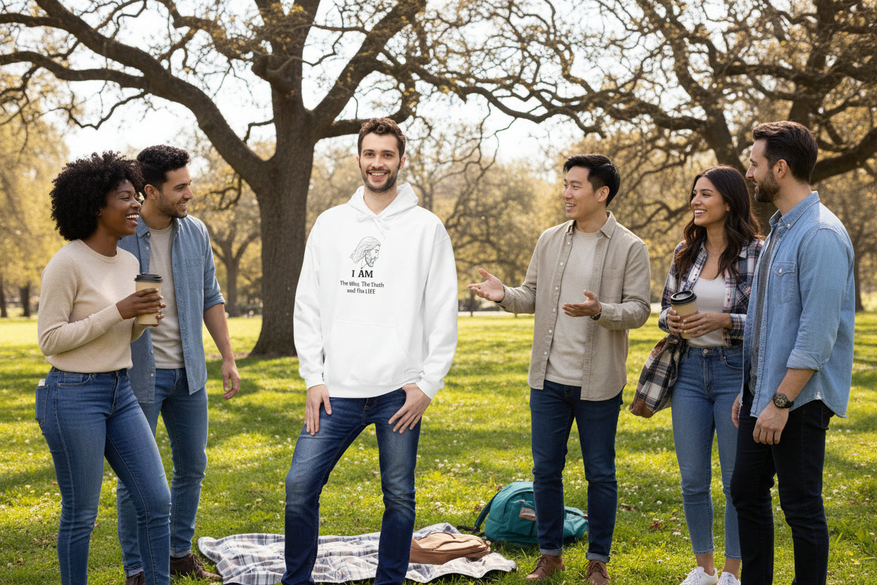 I AM Jesus Hoodie — "I AM The way, The truth and The LIFE" Christian Faith Pullover