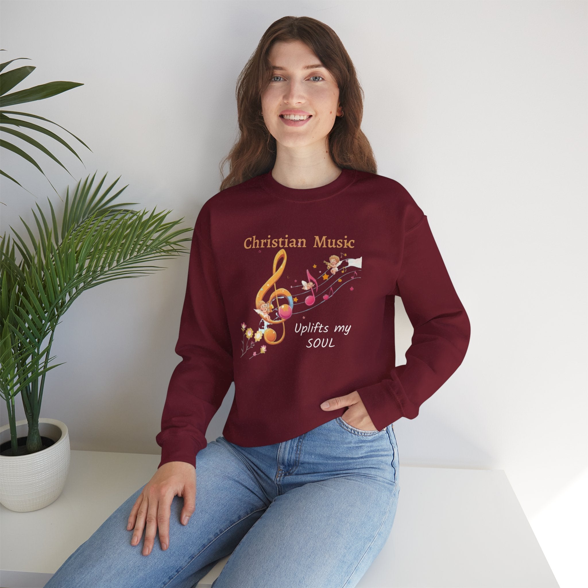 Christian Music Uplifts My Soul Crewneck Sweatshirt