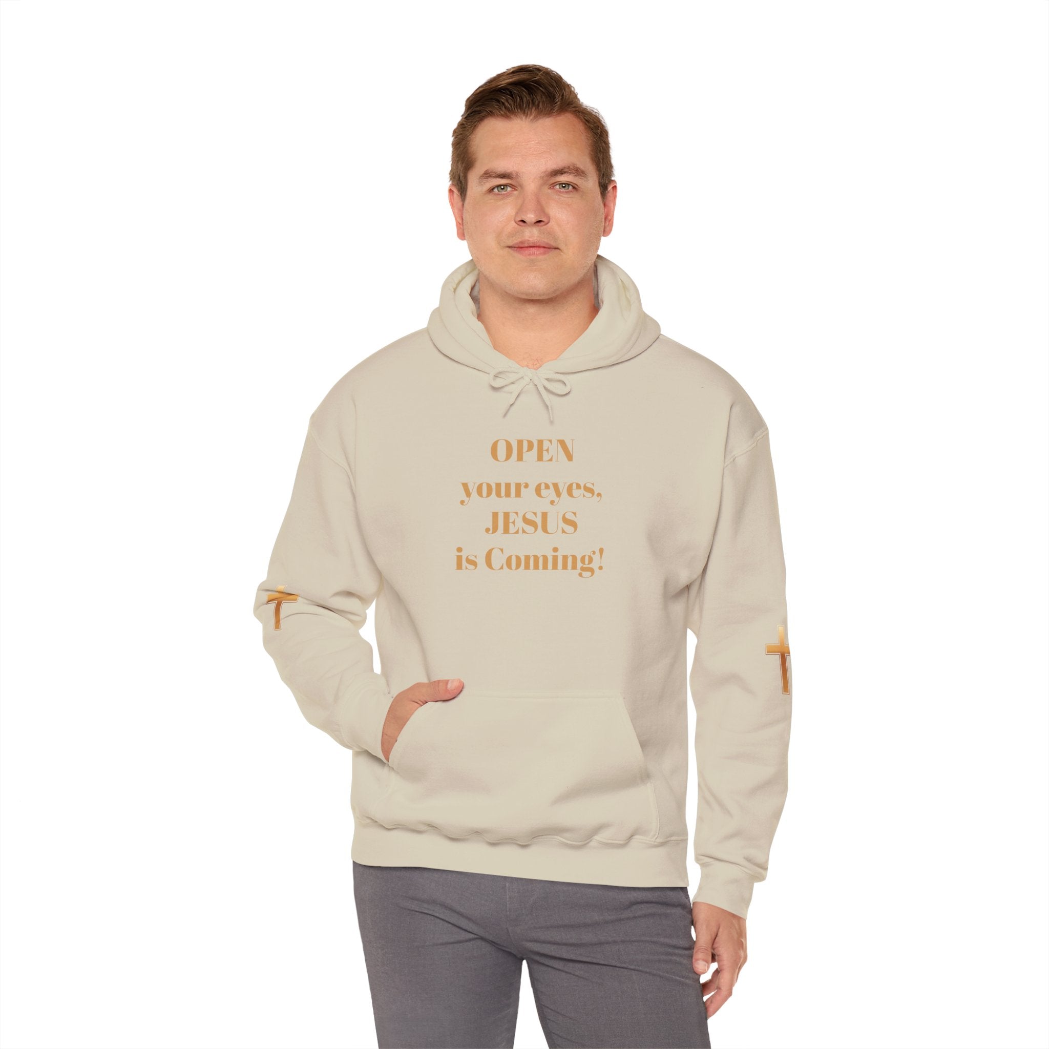 Religious Hoodie - "Open Your Eyes, JESUS is Coming!" Pullover