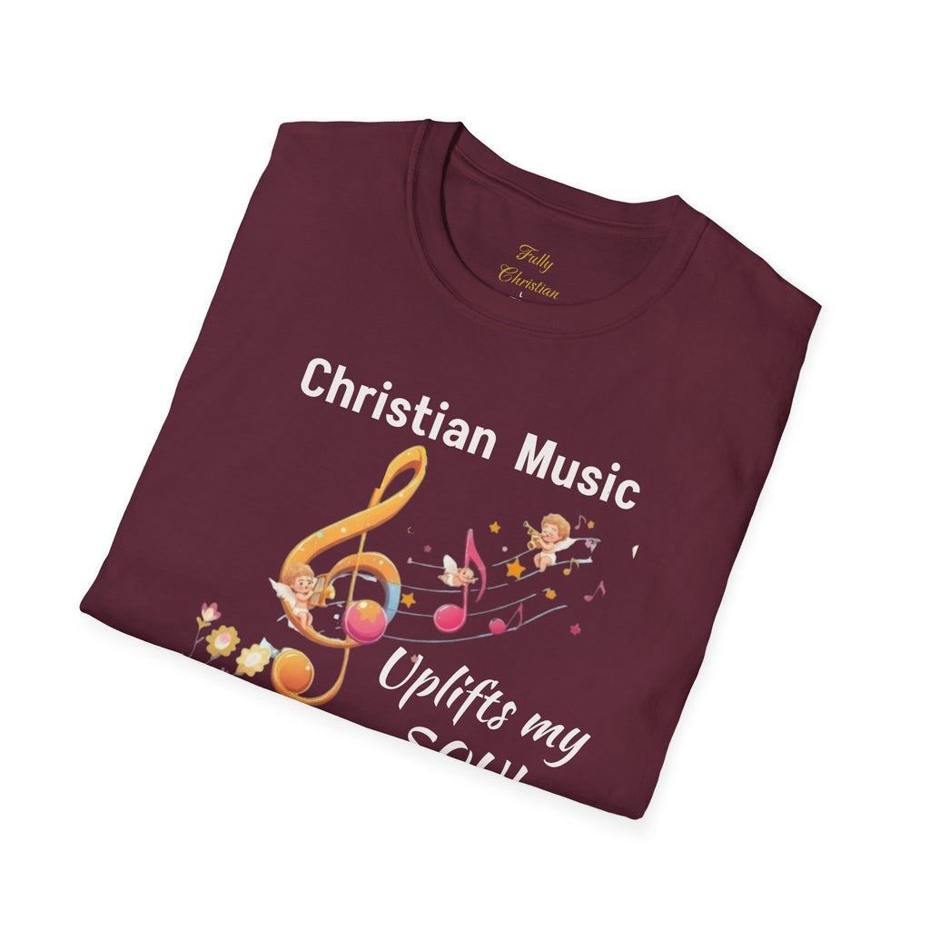 Christian Music T-Shirt – "Uplifts My Soul" Inspirational Faith Tee