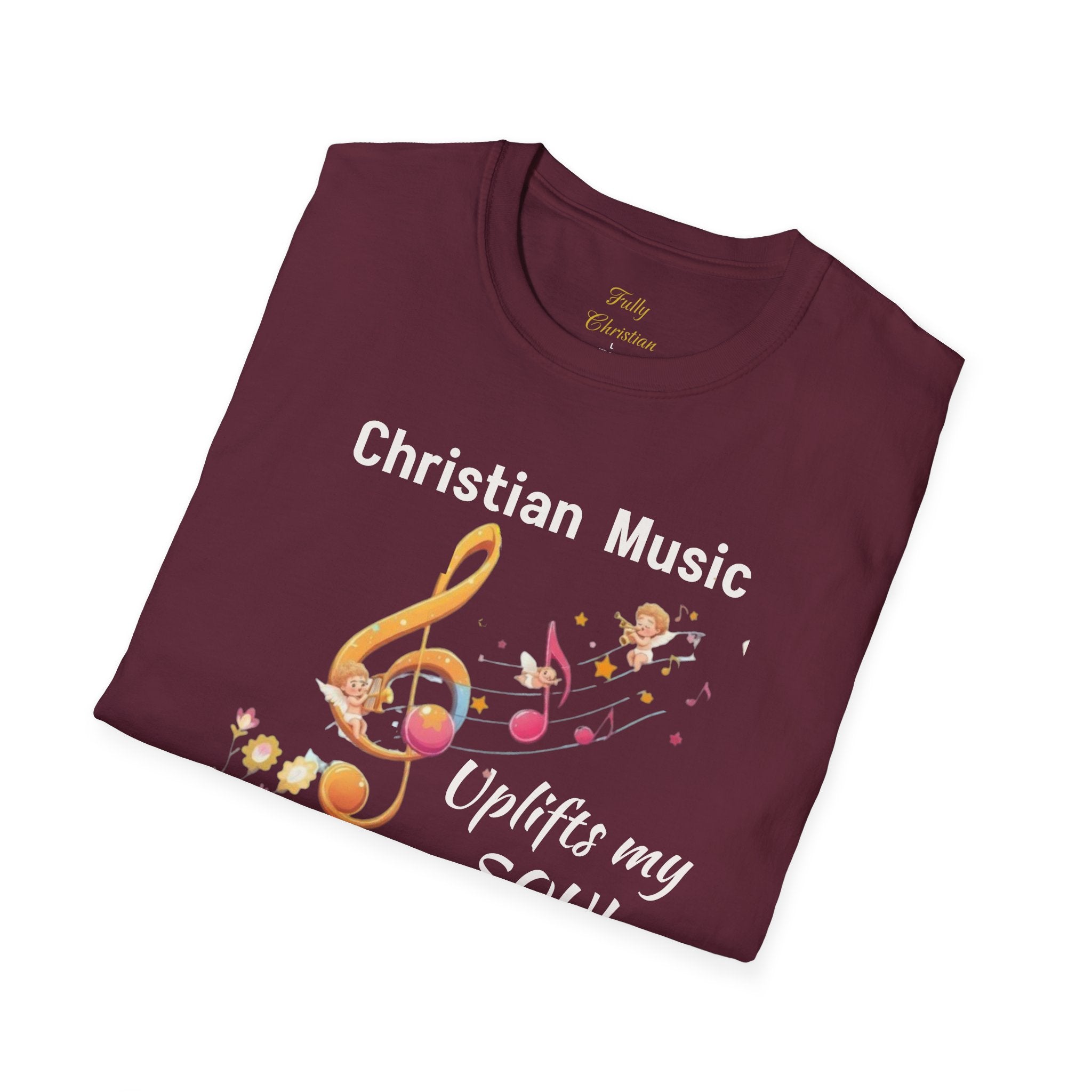 Christian Music T-Shirt – "Uplifts My Soul" Inspirational Faith Tee