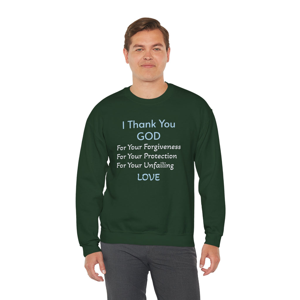 Faith Thank You God Sweatshirt — "I Thank You GOD" Inspirational Crewneck