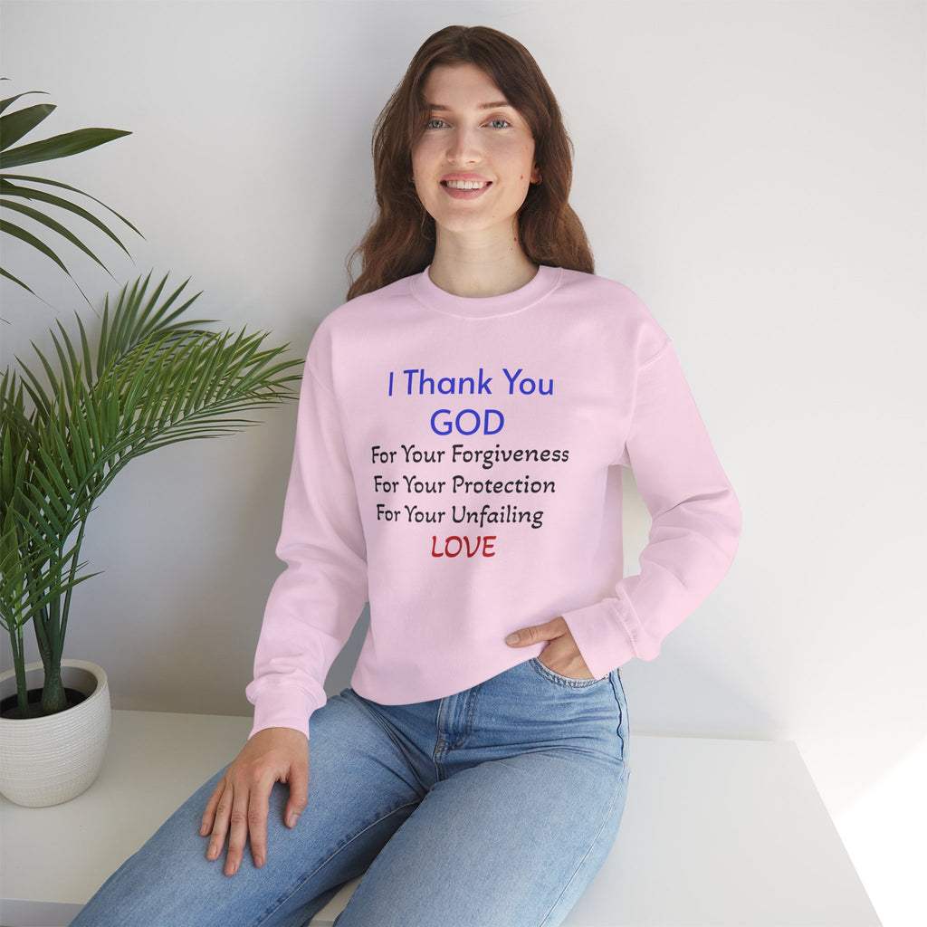 Faith Thank You God Sweatshirt — "I Thank You GOD" Inspirational Crewneck