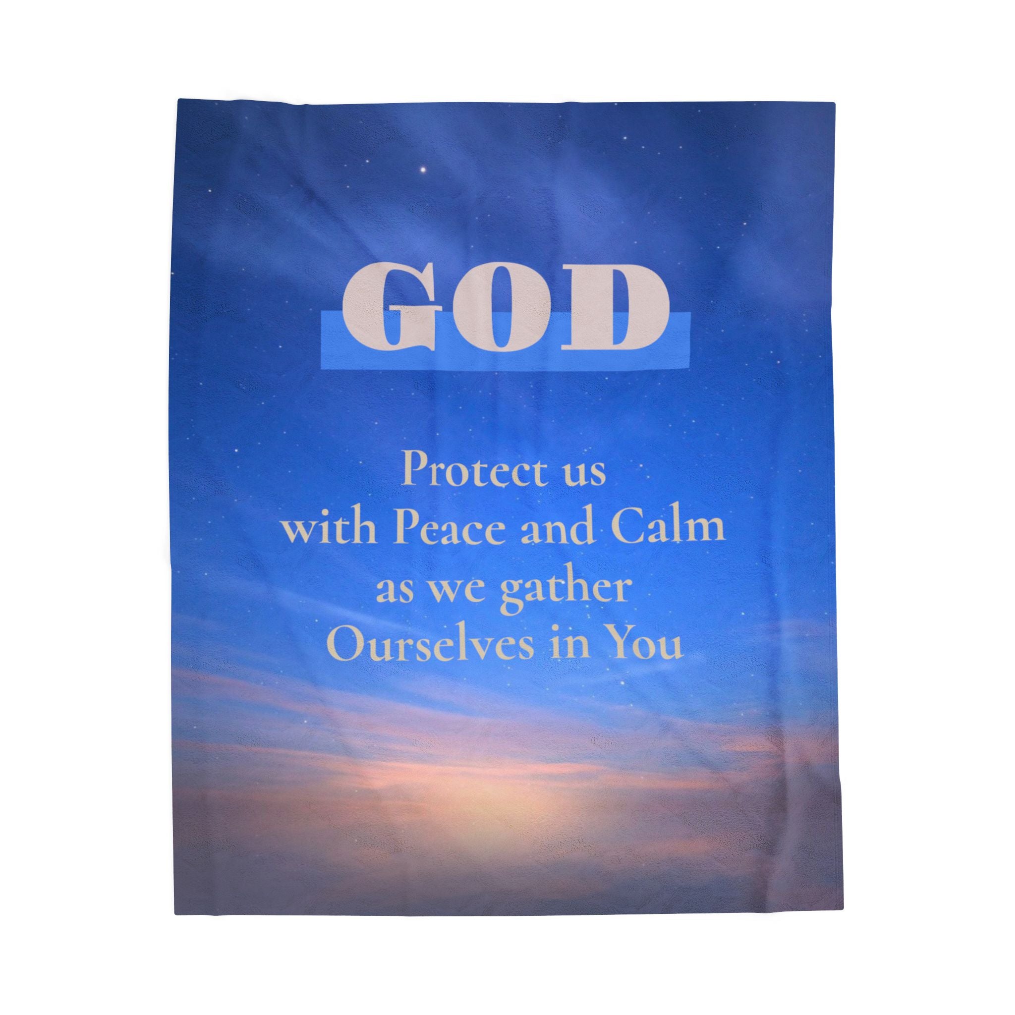God Peace & Calm Velveteen Plush Blanket — Inspirational Religious Throw for Prayer, Comfort & Spiritual Gifts