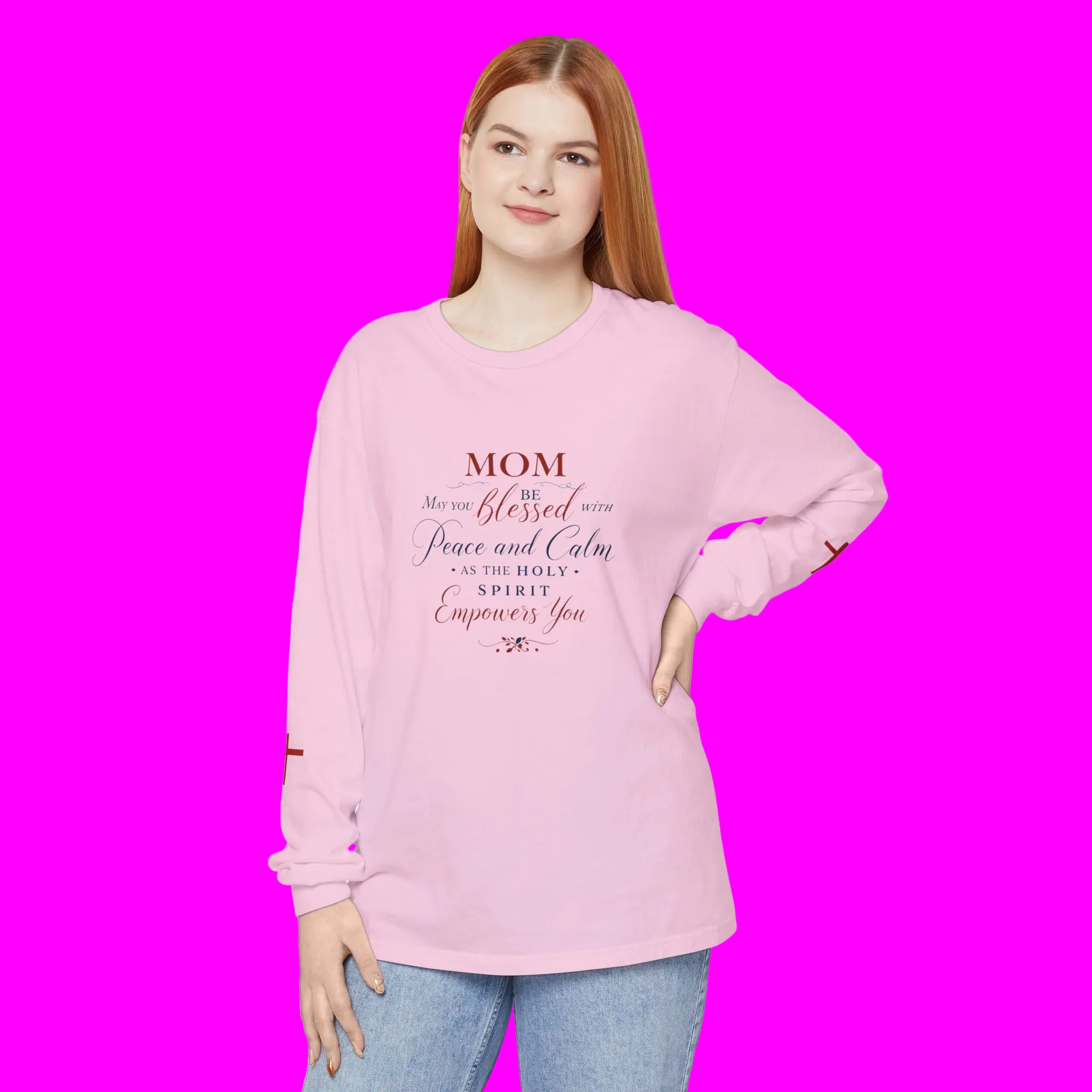 Mom Blessed Prayer Long Sleeve Shirt — Christian Mother's Gift