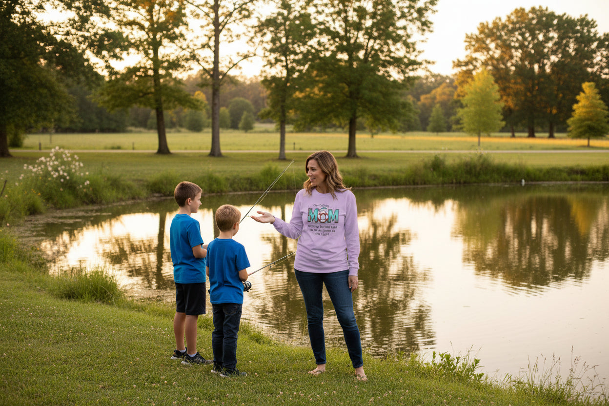 Fishing Mom Long Sleeve T‑Shirt — “Fishing for the Lost to Hook Them to the Light”