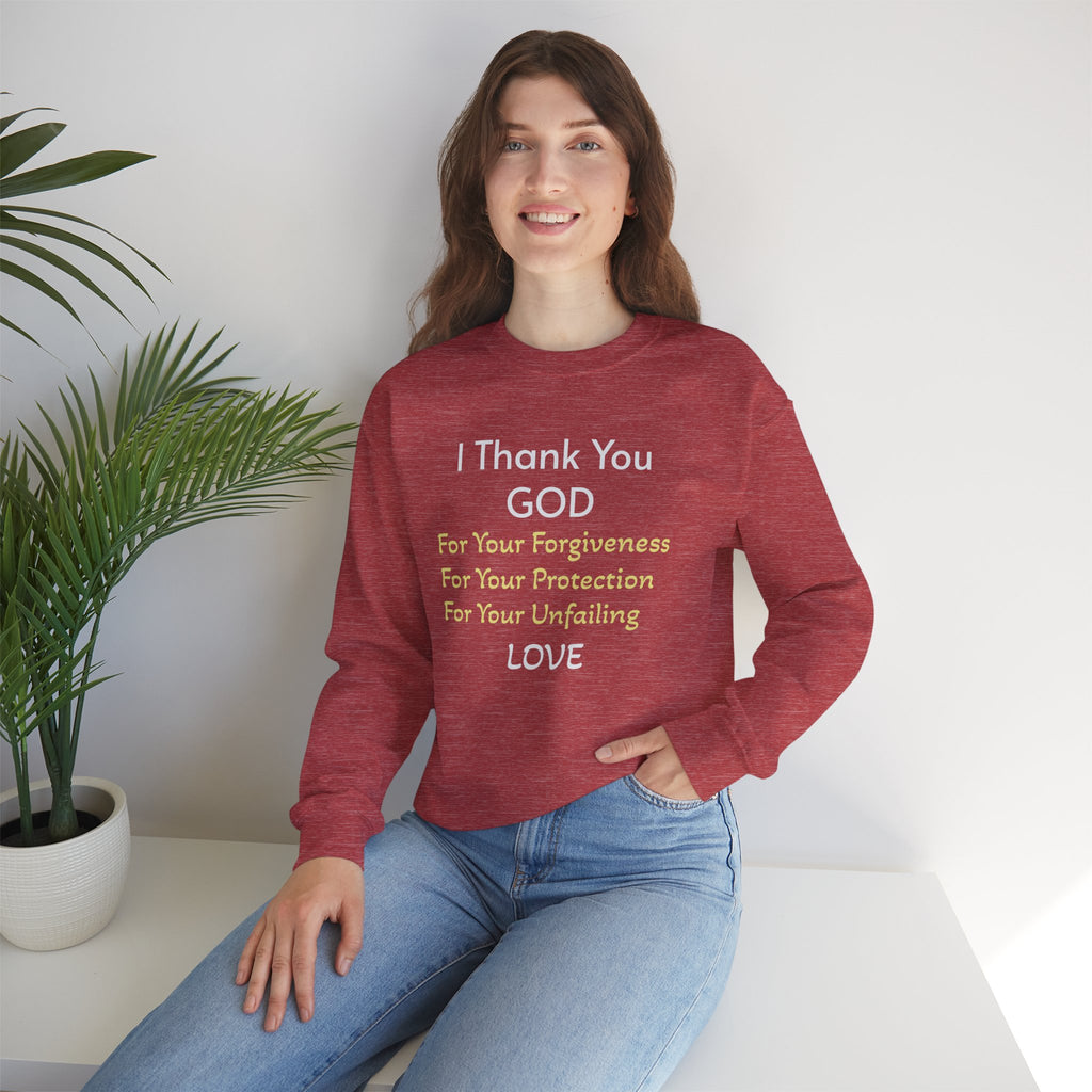 Faith Thank You God Sweatshirt — "I Thank You GOD" Inspirational Crewneck