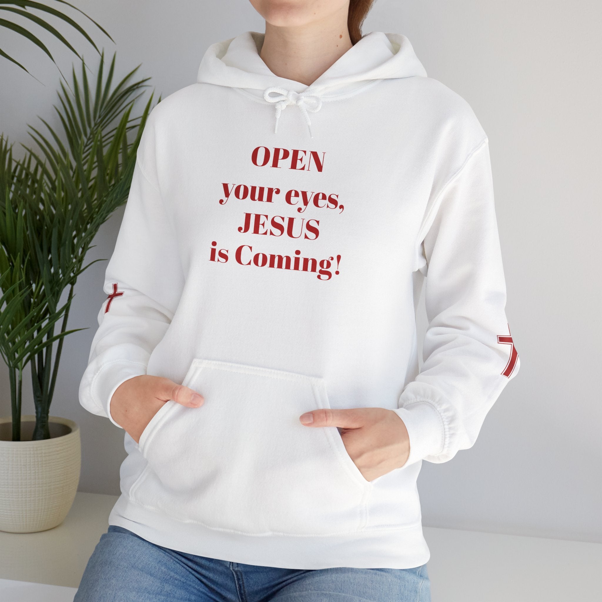 Religious Hoodie - "Open Your Eyes, JESUS is Coming!" Pullover