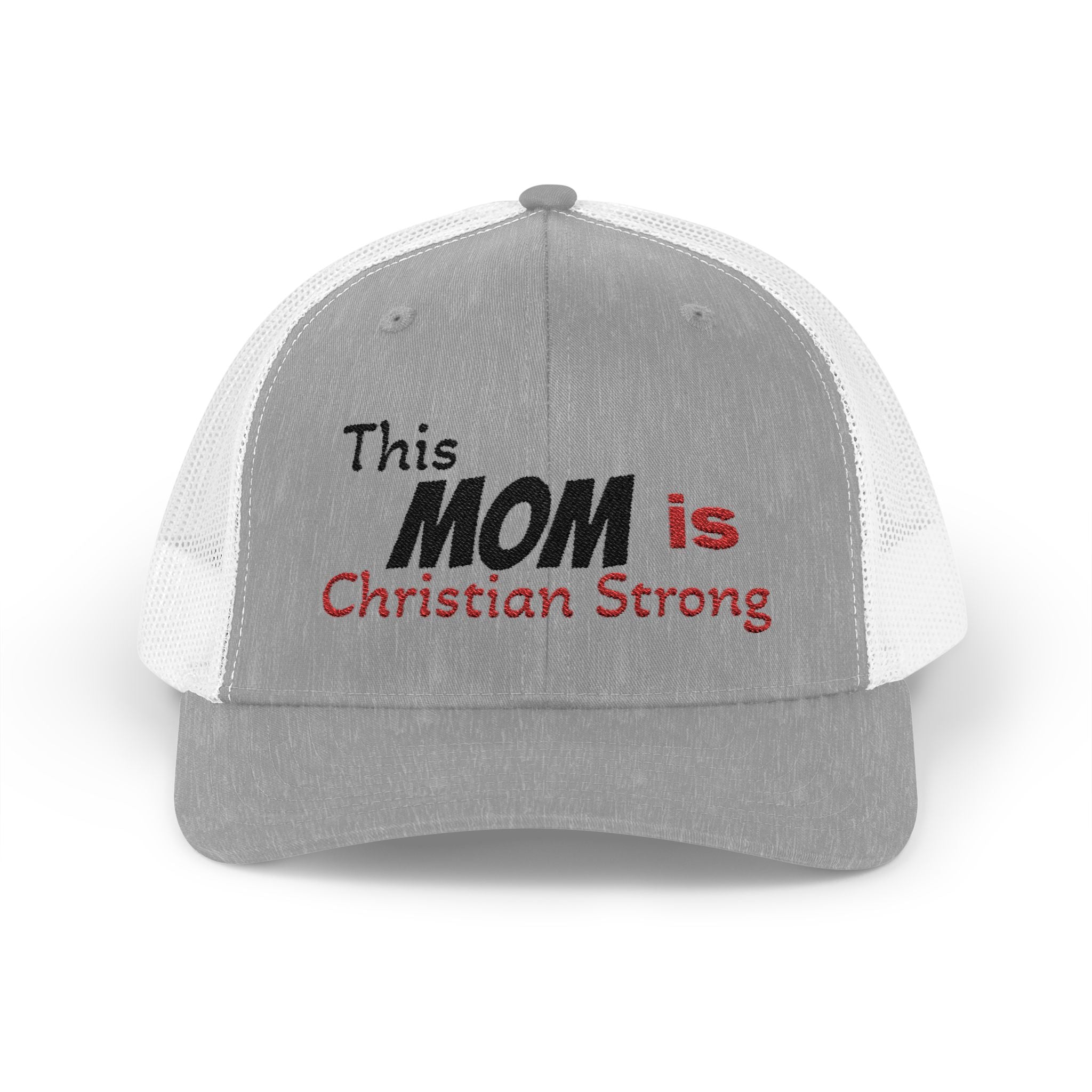 This Mom Is Christian Strong Embroidered Snapback Trucker Cap — Faith-Based Mom Hat